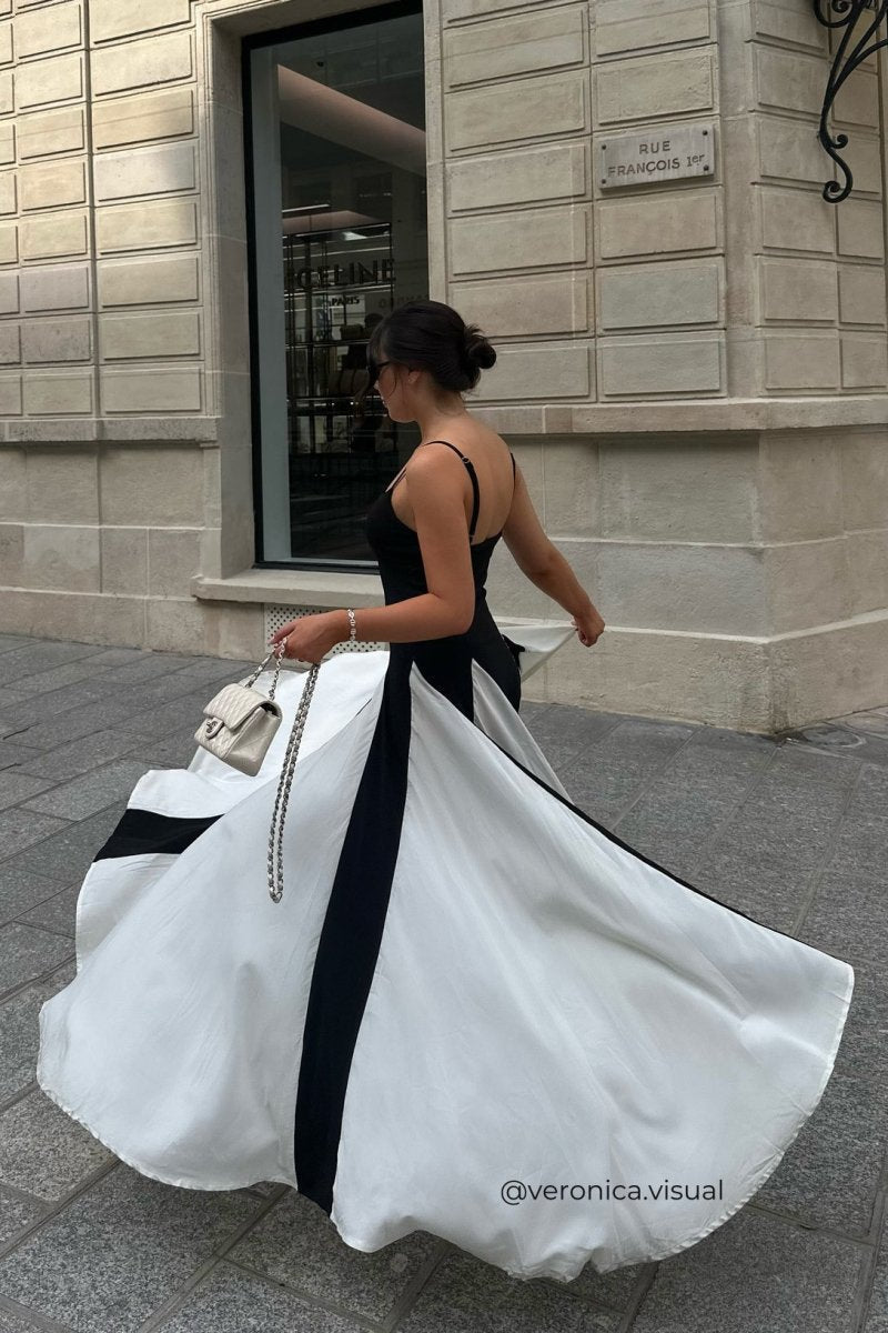 Modern Griselda Color Block Maxi Slip Dress