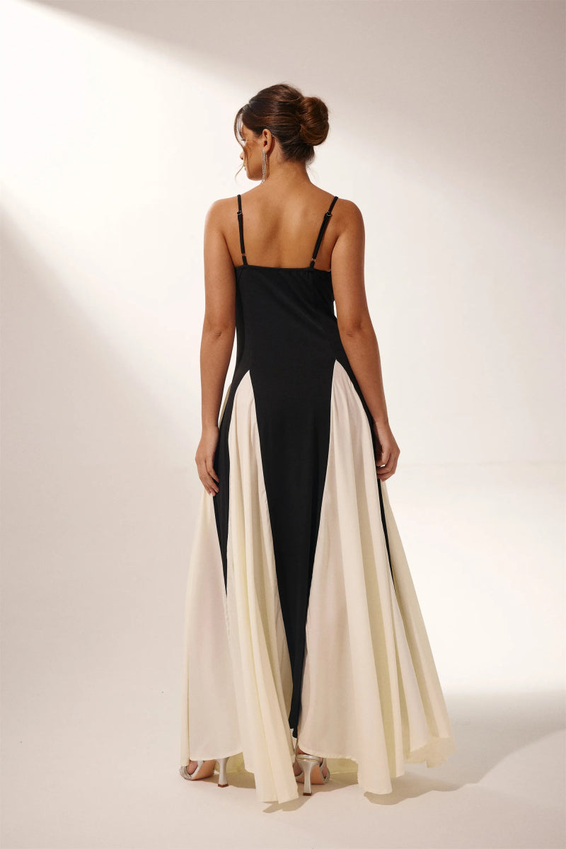 Modern Griselda Color Block Maxi Slip Dress