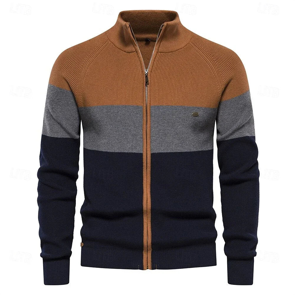 Breathable Knit Cardigan with Zip Front