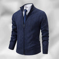 Knit Cardigan with Zip Front and Button-Up