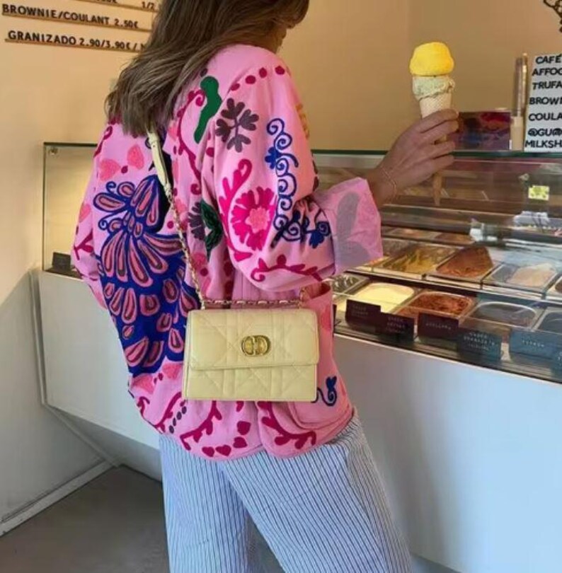 Denim Jacket with Graffiti Print and Pockets