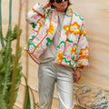 Quilted Jacket with Colorful Patchwork Print