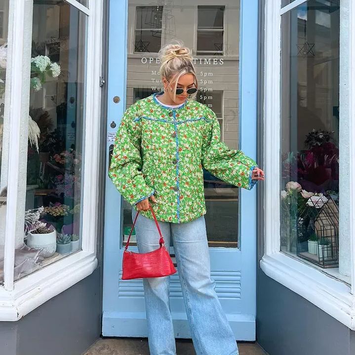 Relaxed Jacket with Floral Print
