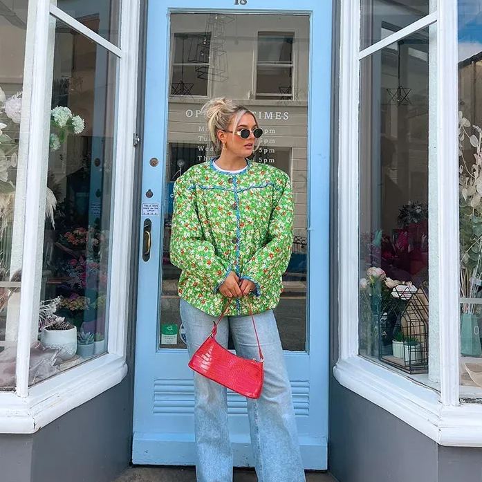 Relaxed Jacket with Floral Print