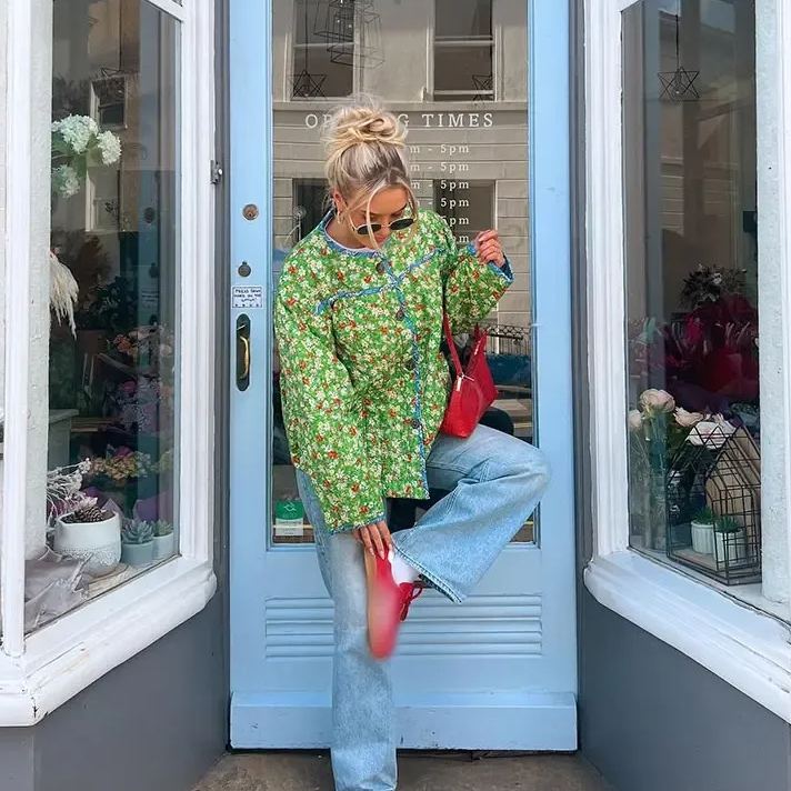 Relaxed Jacket with Floral Print
