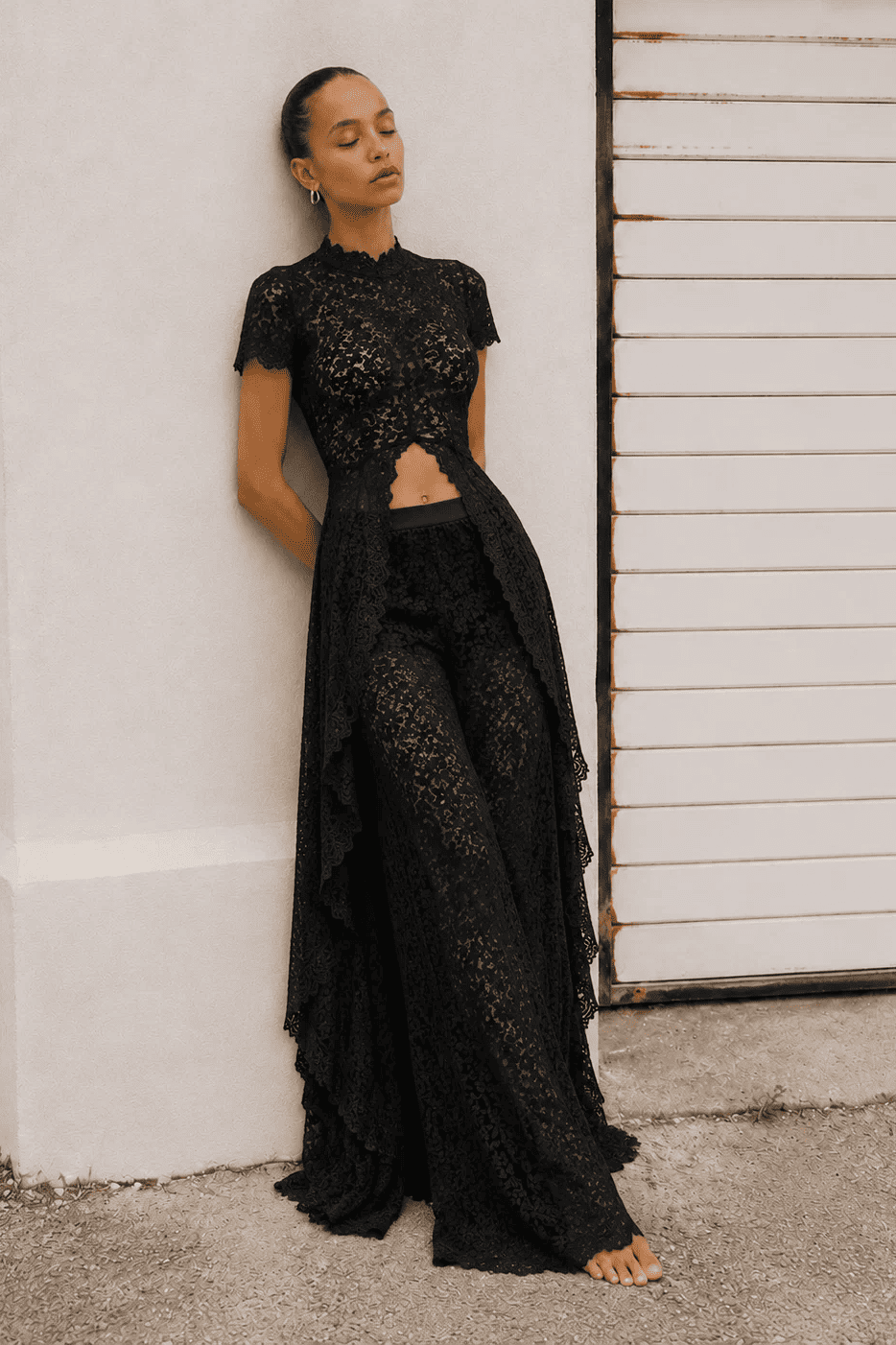 Modern Sheer Cropped Lace Top