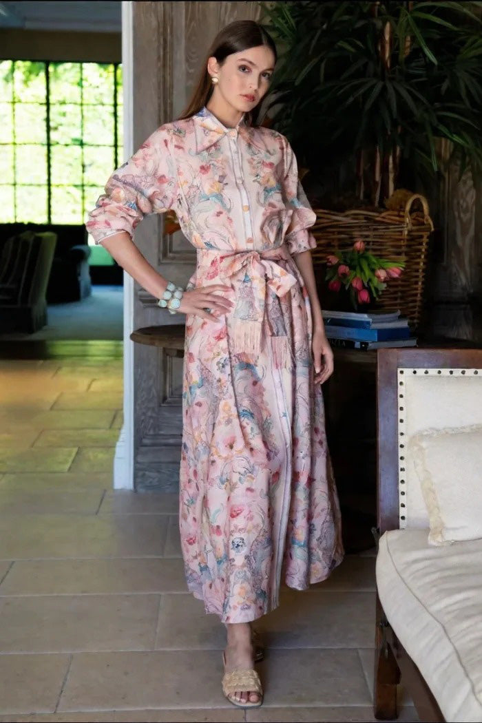 Modern Cotton Linen Flower Dress