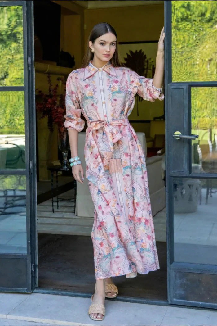 Modern Cotton Linen Flower Dress