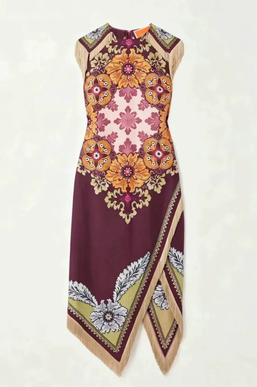 Modern Tassel Art Midi Skirt