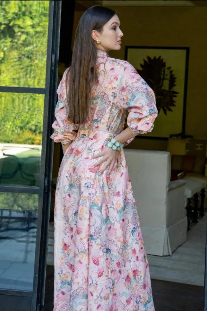Modern Cotton Linen Flower Dress