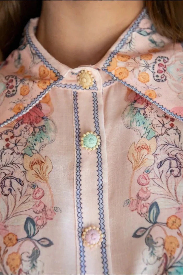 Modern Cotton Linen Flower Dress