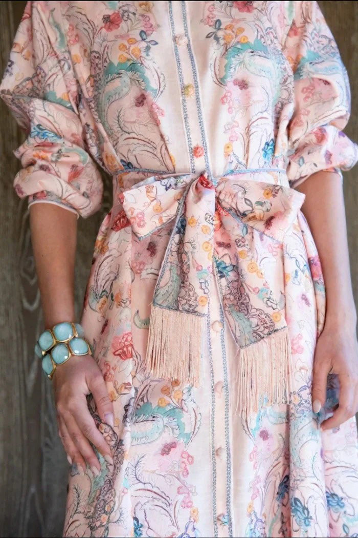 Modern Cotton Linen Flower Dress