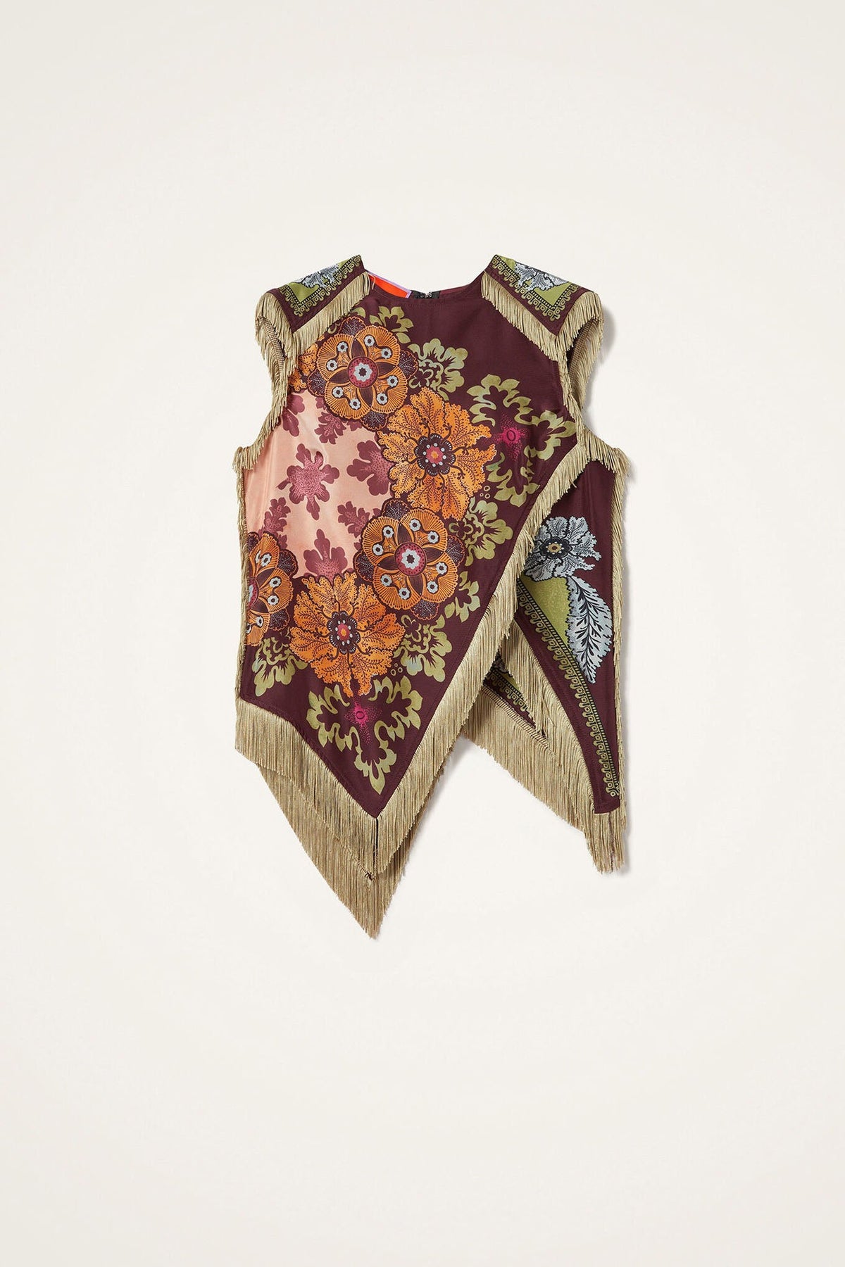 Boho Flower Fringe Asymmetrical Top
