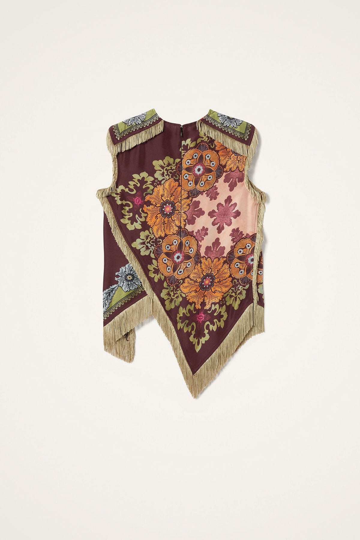 Boho Flower Fringe Asymmetrical Top