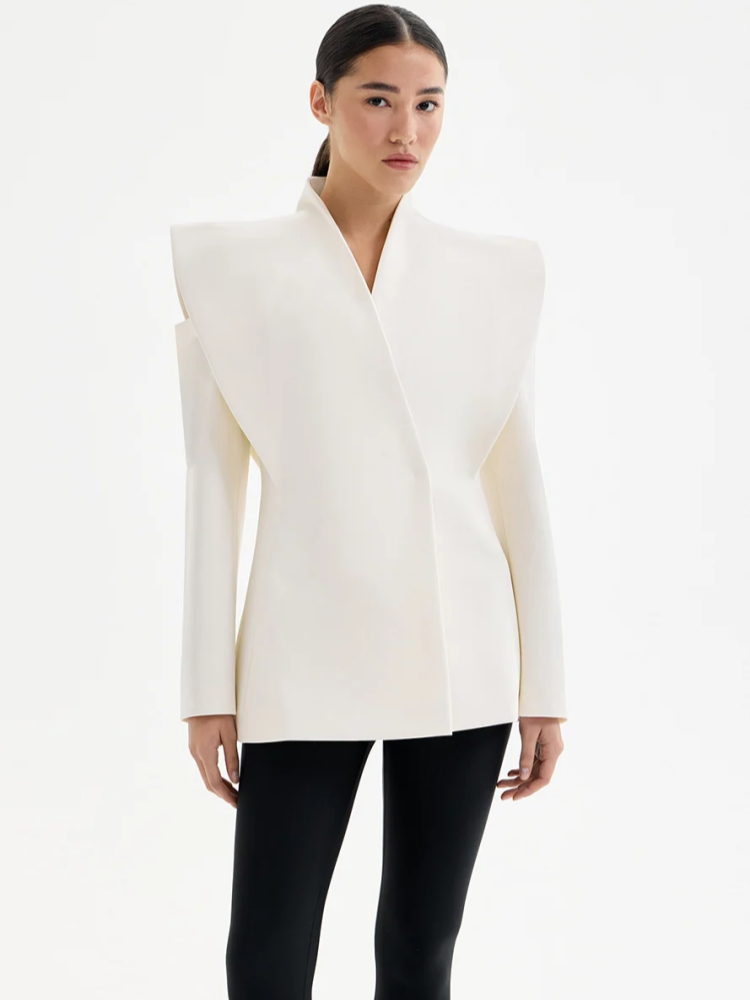 Fitted Jacket with Structured Shoulders