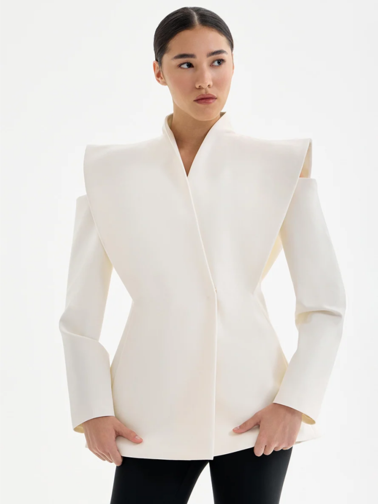 Fitted Jacket with Structured Shoulders