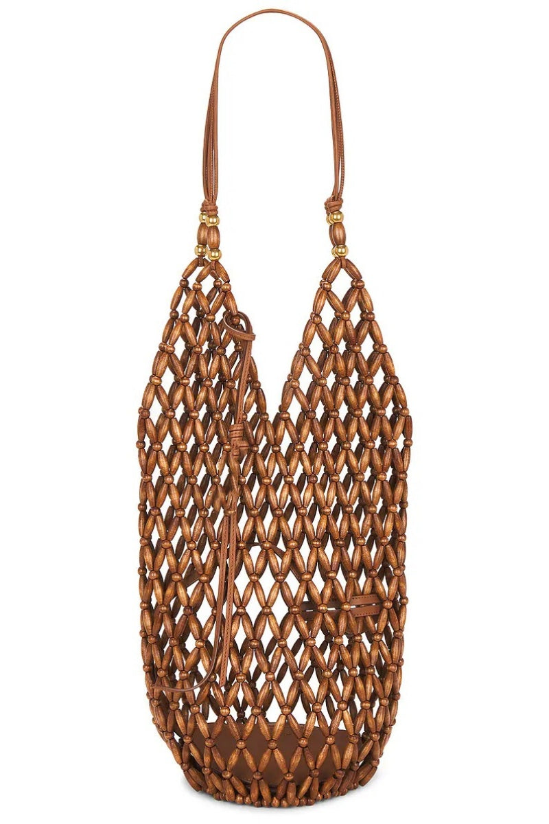 Modern Georgina Hollow Out Wooden Beads Shoulder Bag