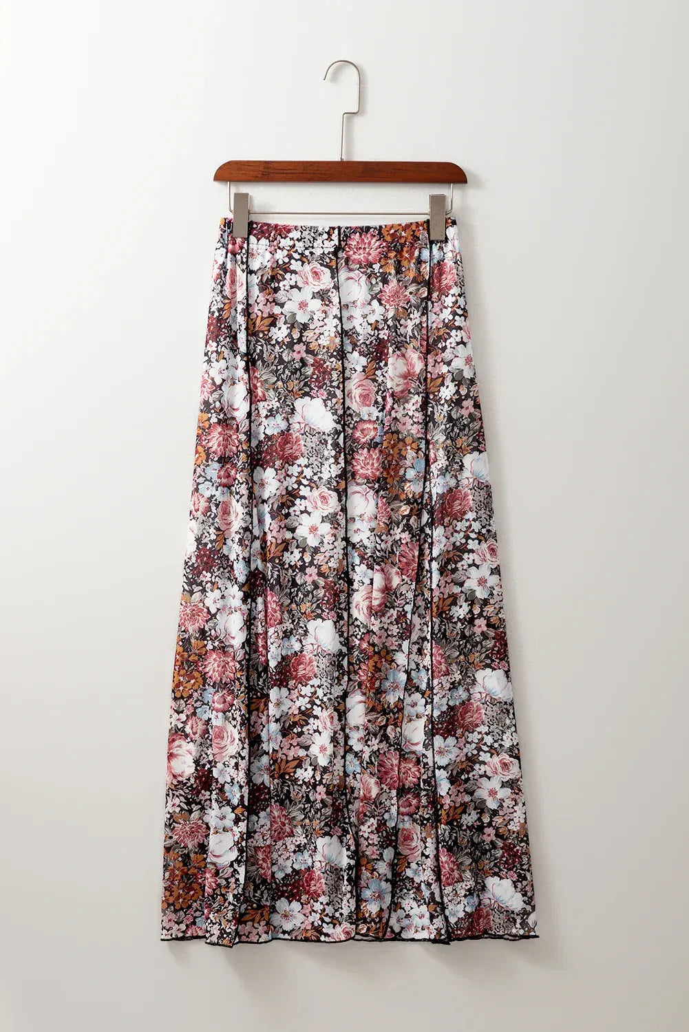 Retro Flower Panel Maxi Skirt