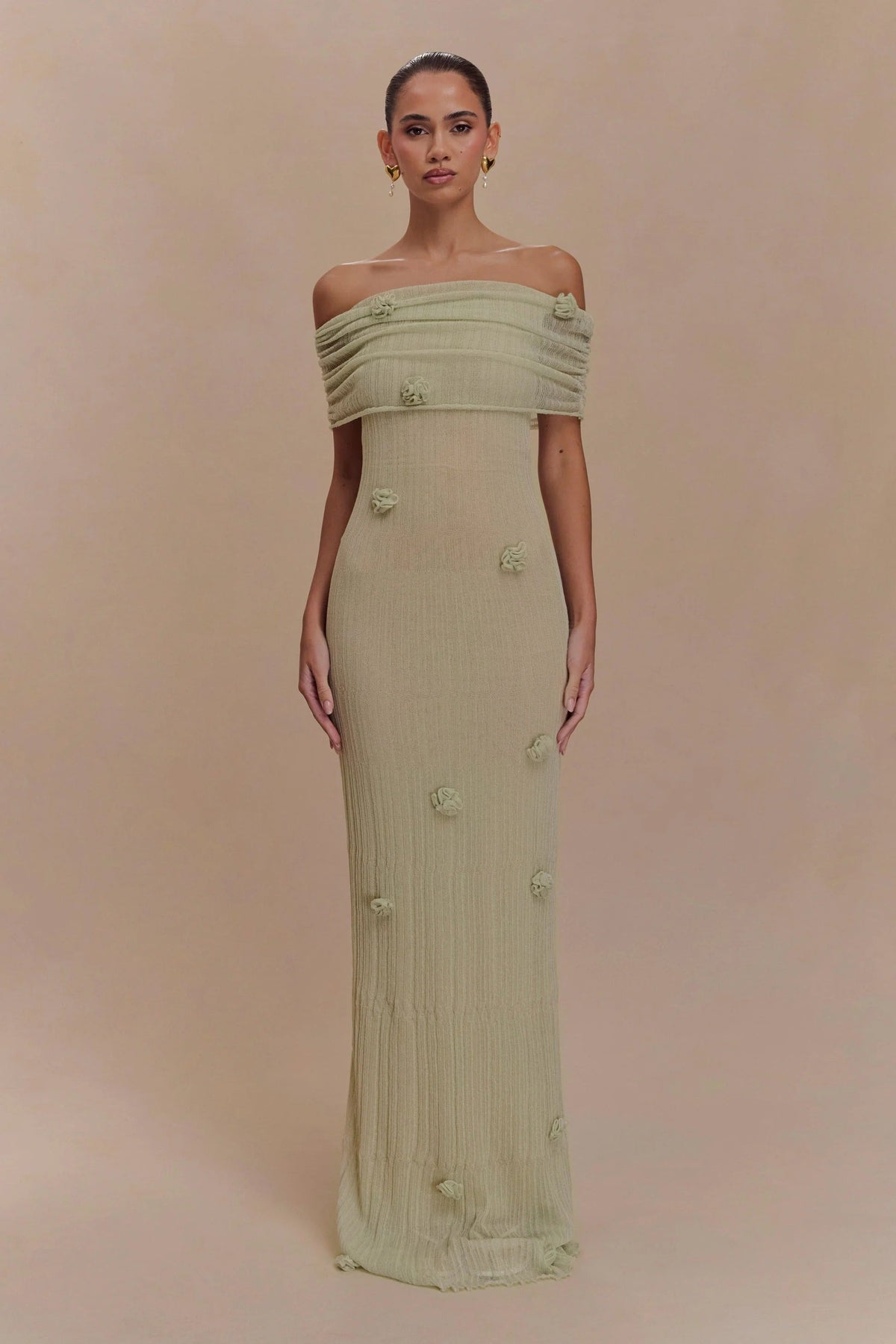 Orchid Knit Maxi-Length Dress