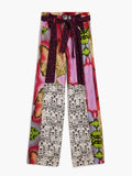 Patchwork Print Flow Trousers