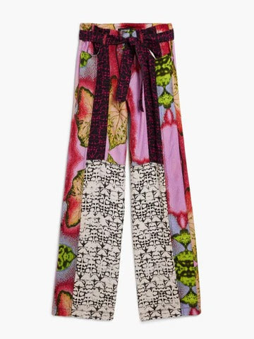 Patchwork Print Flow Trousers