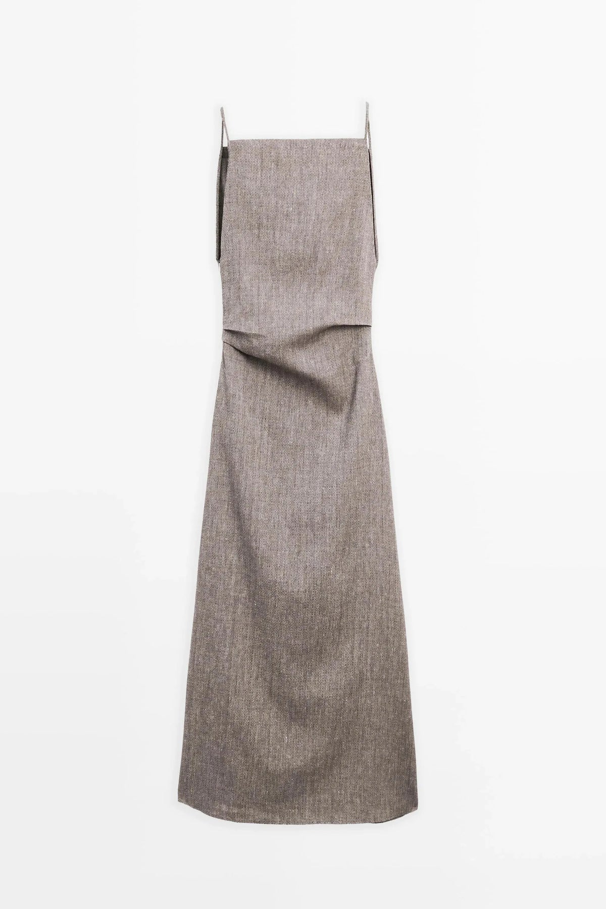 Linen-Blend Flowing Maxi-Length Dress