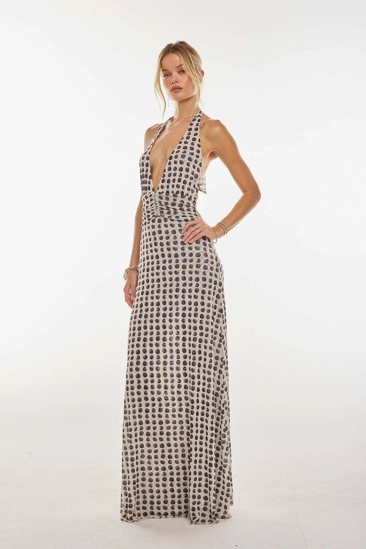 Camoni Polka Dot Diary Maxi-Length Dress