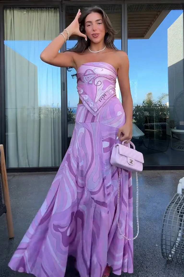 Coordinated Roca Pink Skirt Set