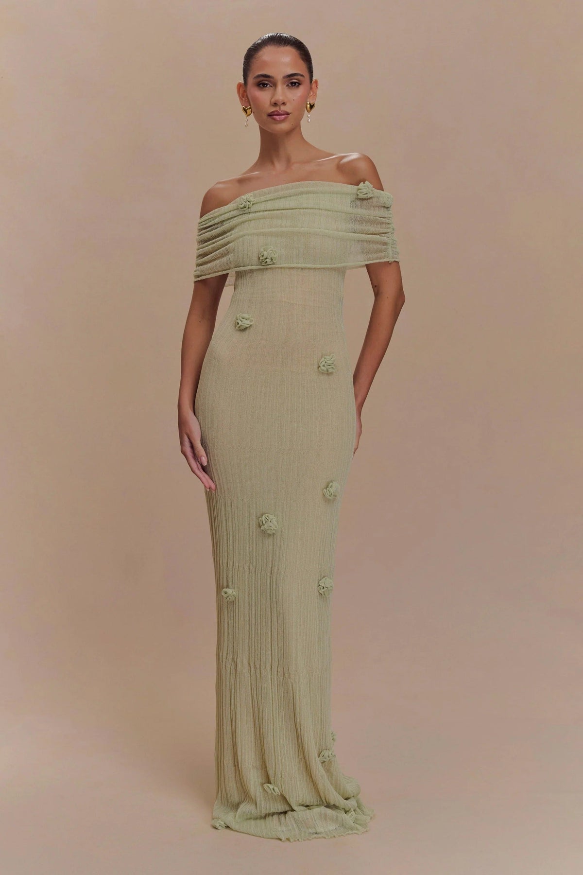 Orchid Knit Maxi-Length Dress