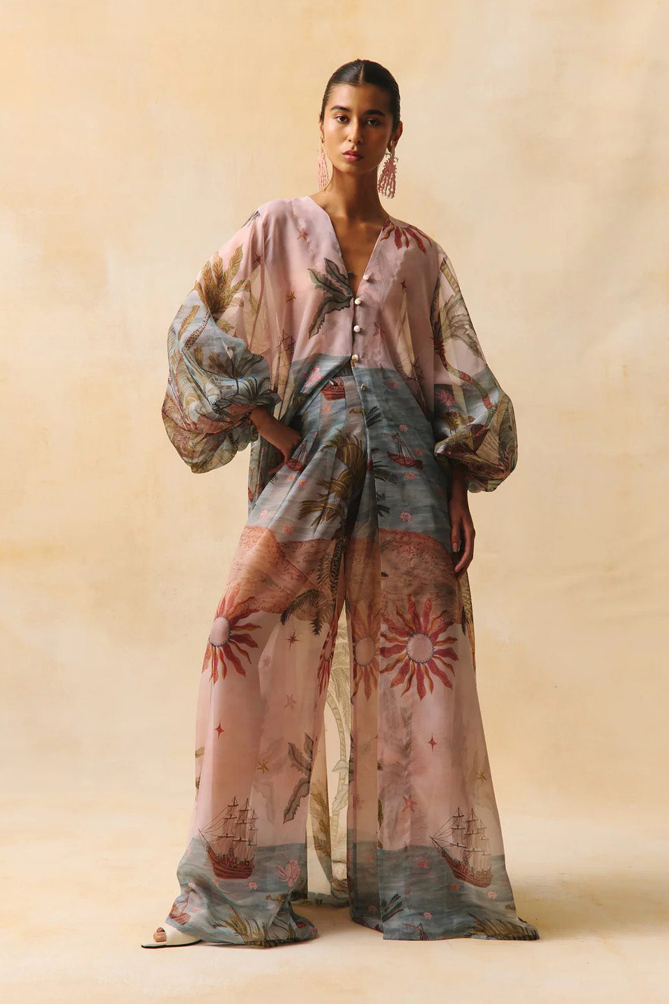 Coordinated Surya Cape Top & Pant Set