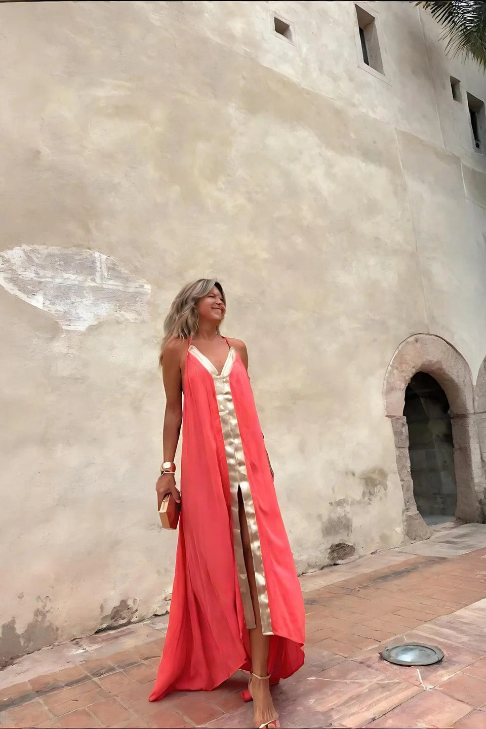 Modern The Coral Gold Gown