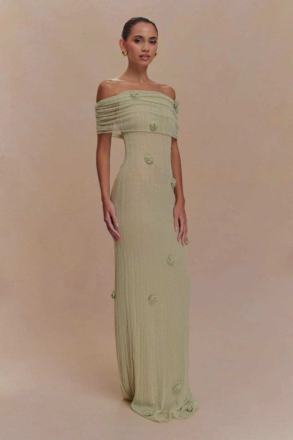 Orchid Knit Maxi-Length Dress
