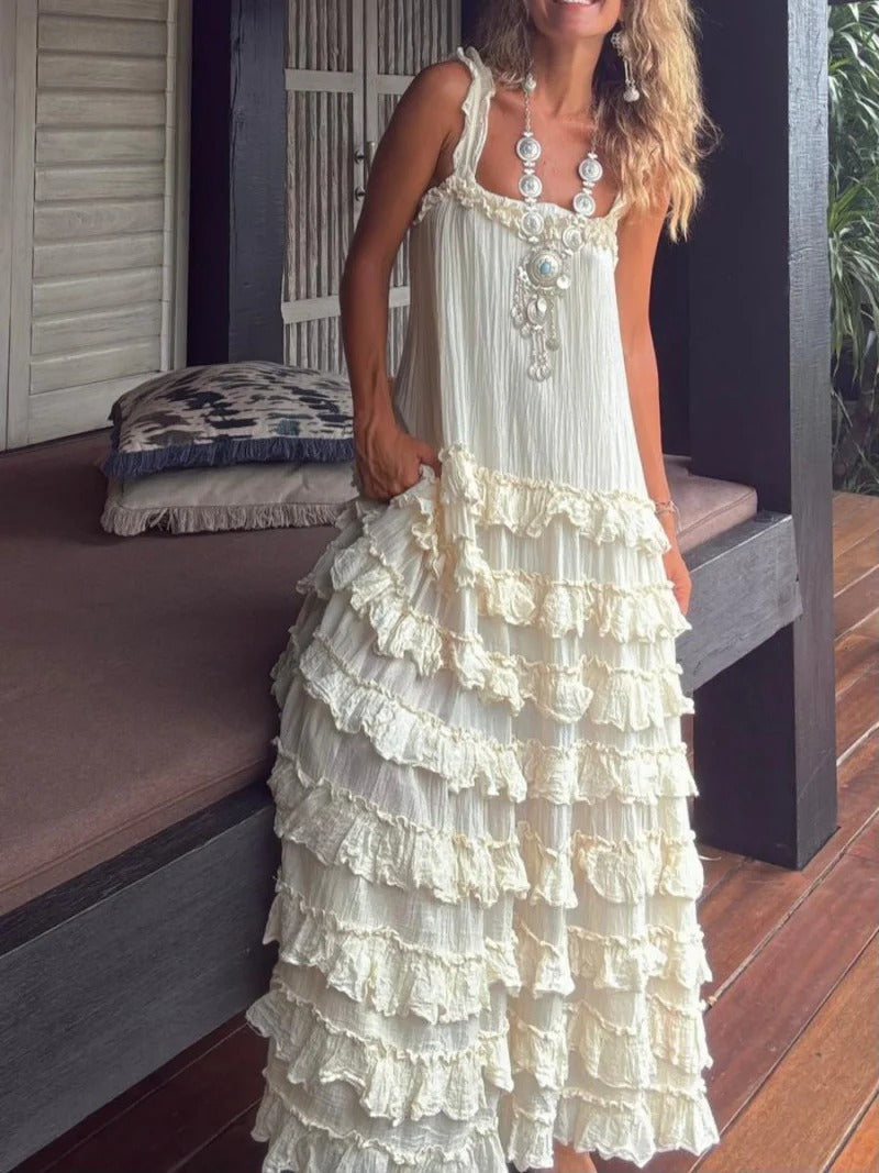 Boho Ruffled Tiered Maxi-Length Dress