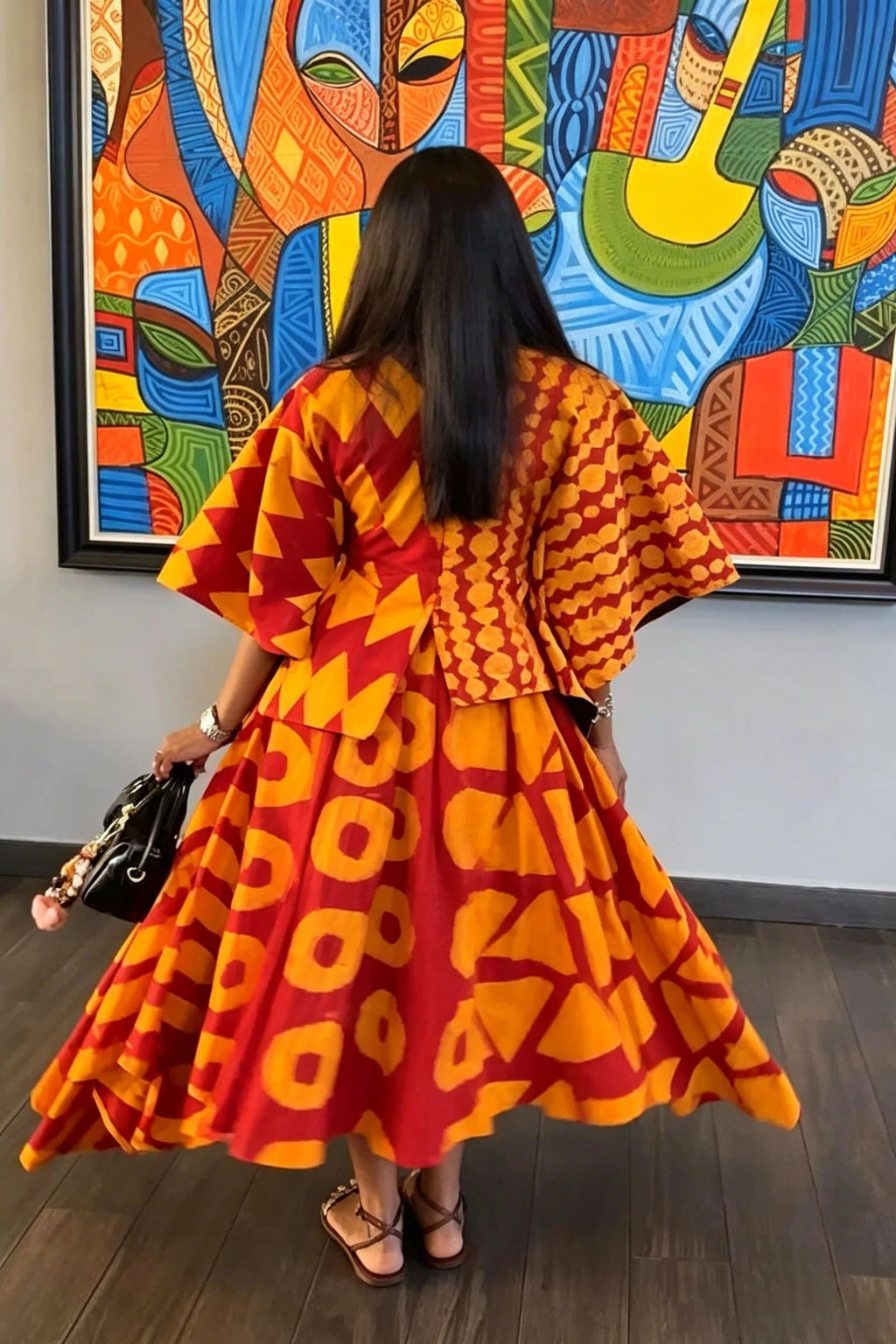 Coordinated Vibrant Ethnic Print Skirt Set