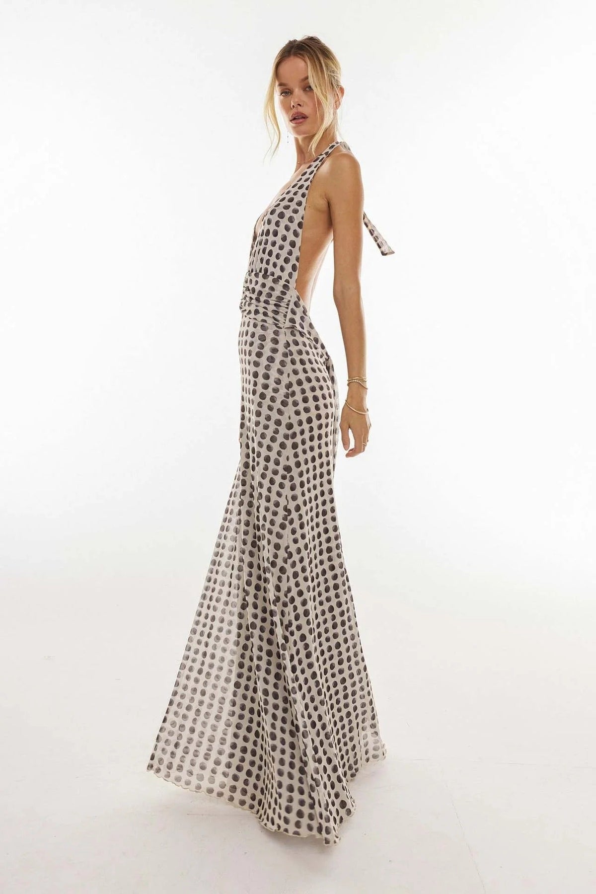 Camoni Polka Dot Diary Maxi-Length Dress
