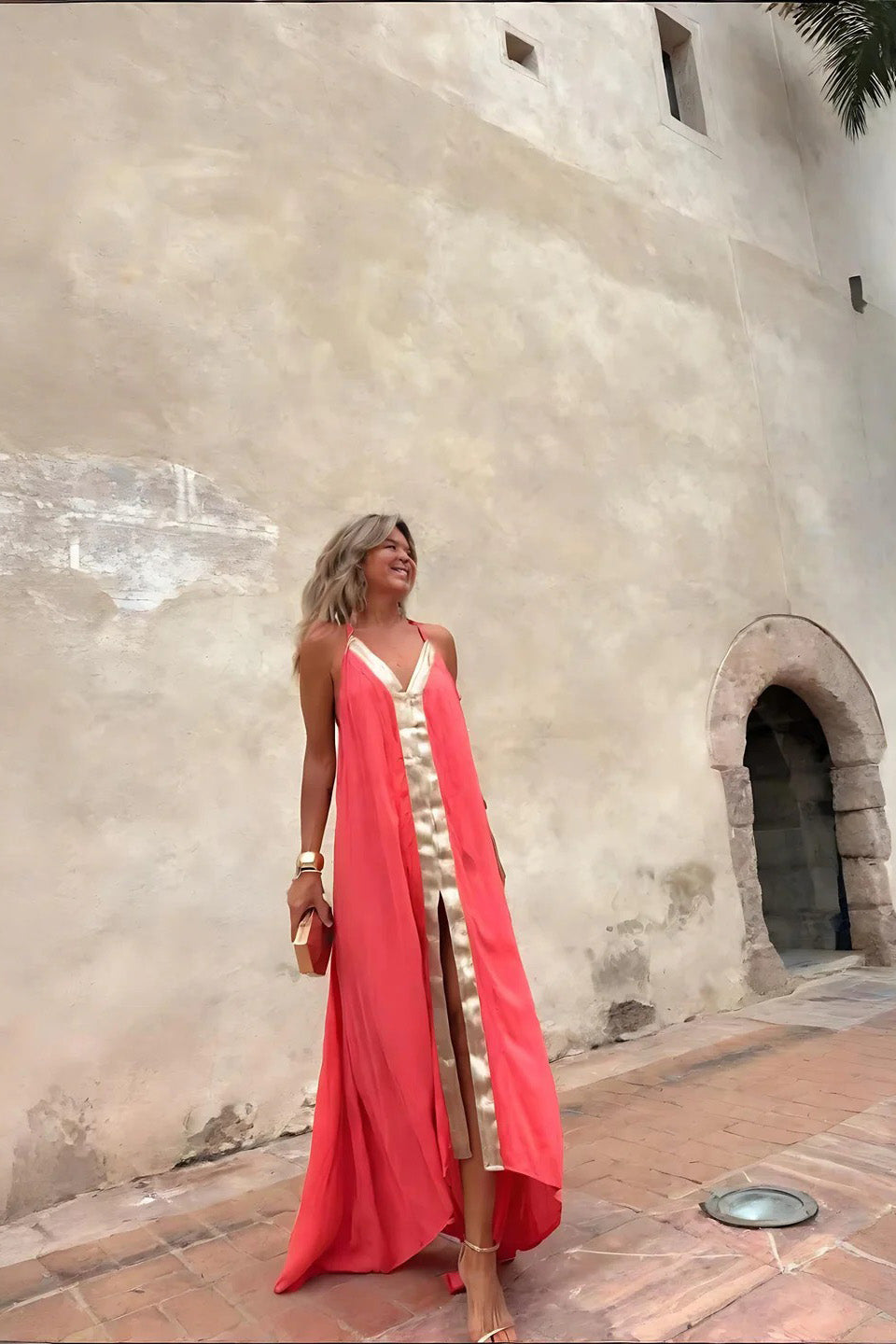 Modern The Coral Gold Gown