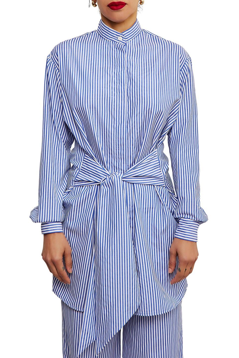Coordinated Blue Bar Skirt Set
