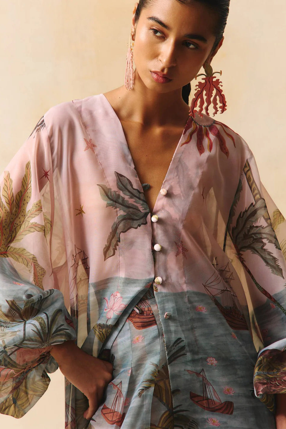 Coordinated Surya Cape Top & Pant Set