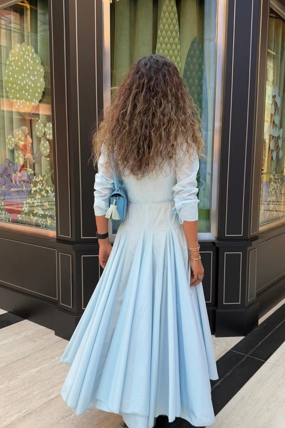 Light Blue Maxi-Length Dress