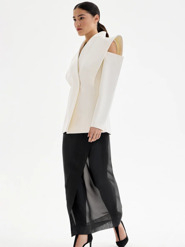 Fitted Jacket with Structured Shoulders