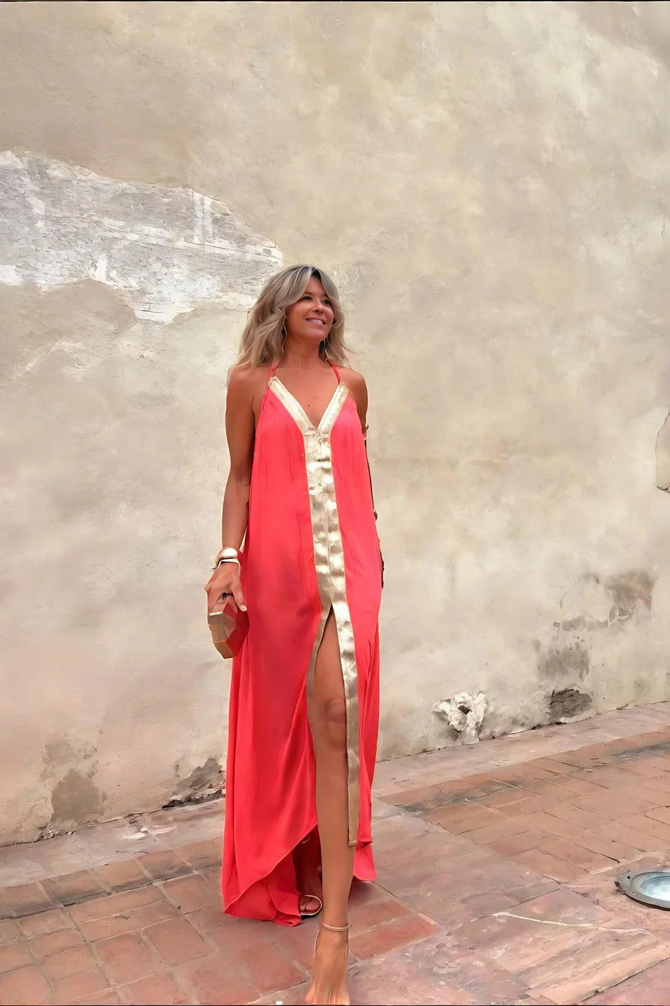 Modern The Coral Gold Gown
