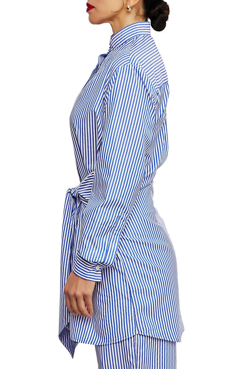 Coordinated Blue Bar Skirt Set