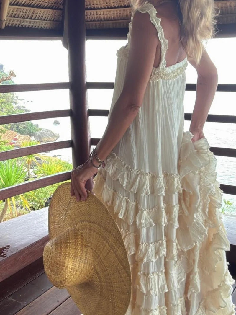 Boho Ruffled Tiered Maxi-Length Dress