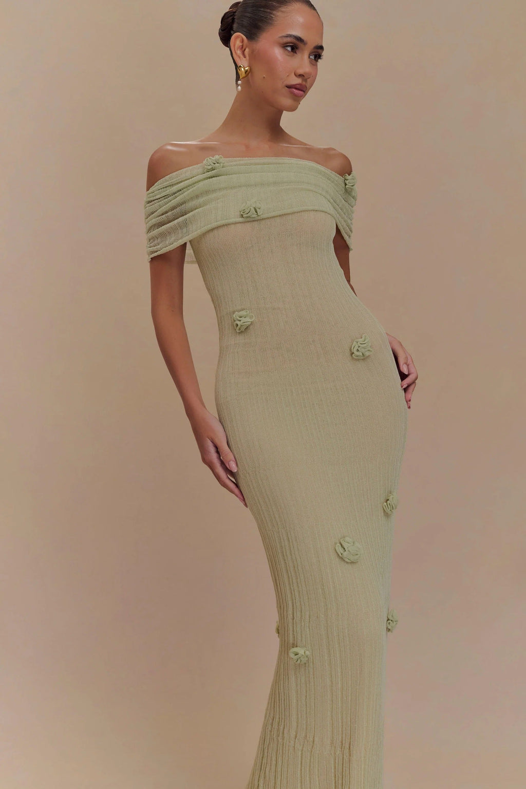 Orchid Knit Maxi-Length Dress
