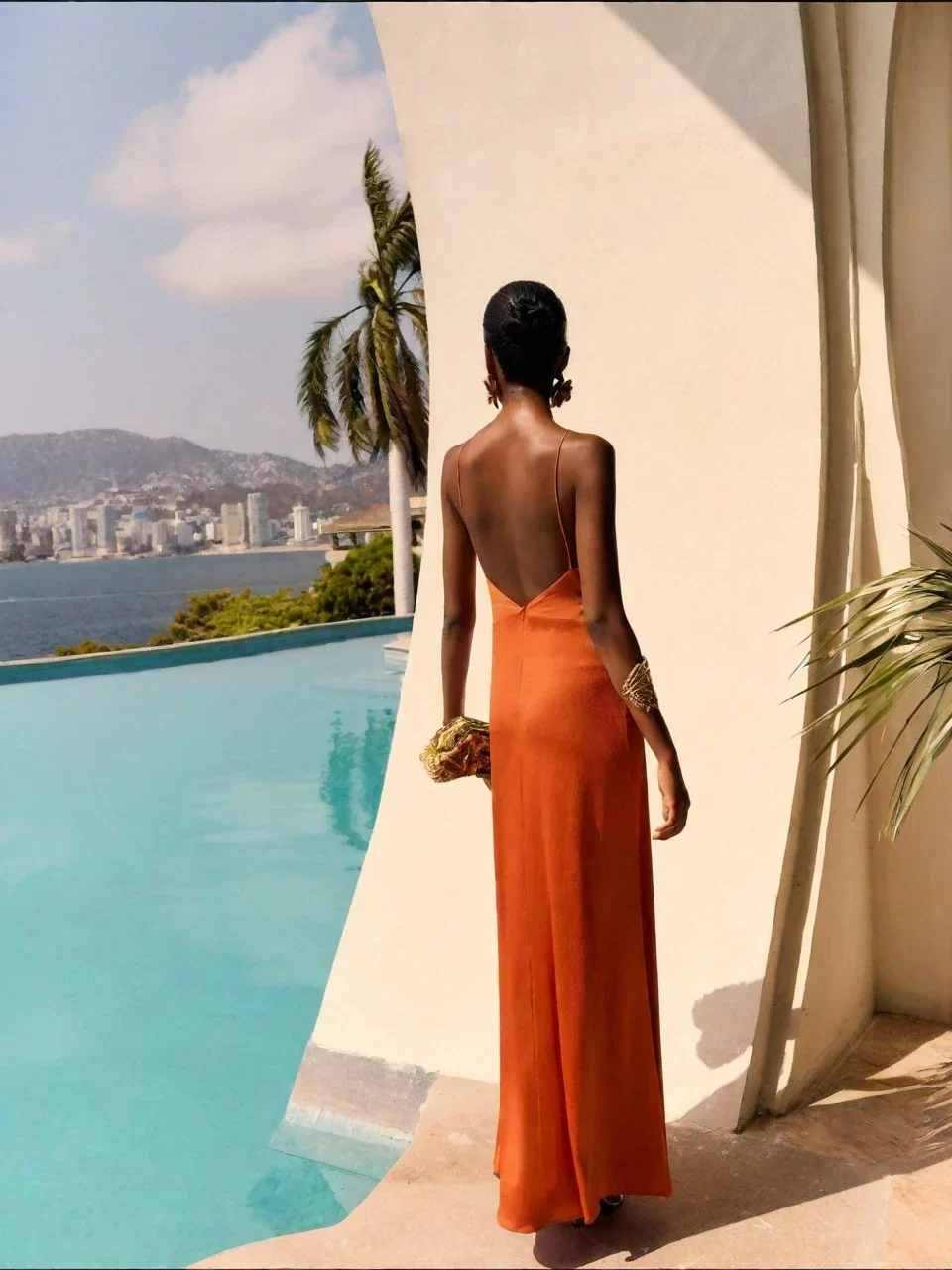 Boho Flower Print V-Neck Satin Slip Maxi-Length Dress
