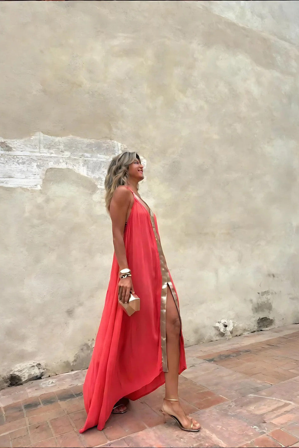 Modern The Coral Gold Gown