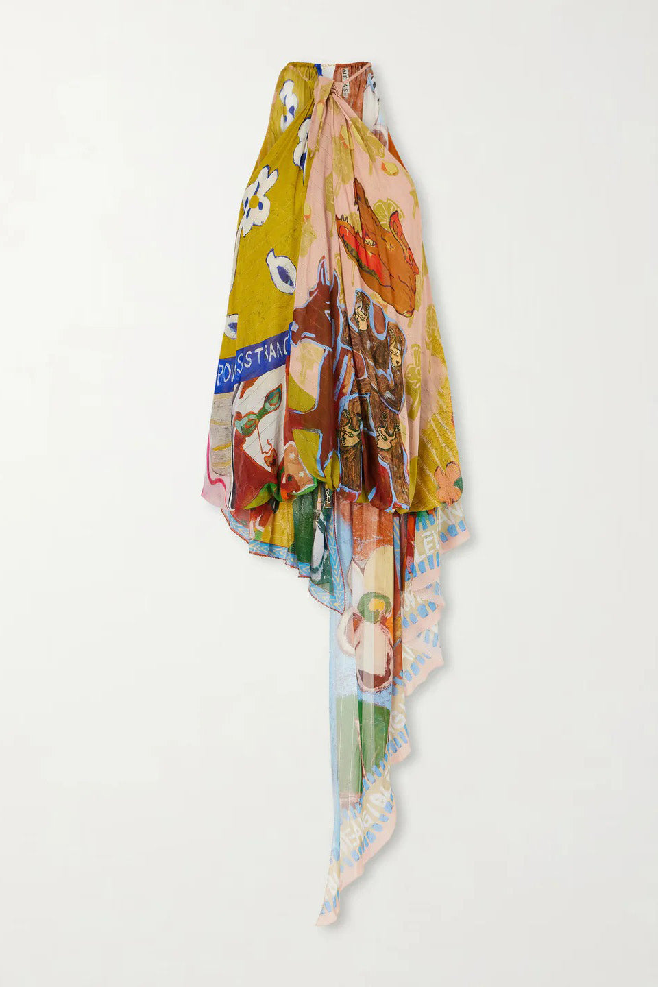 Modern Art Print Scarf Halter Top