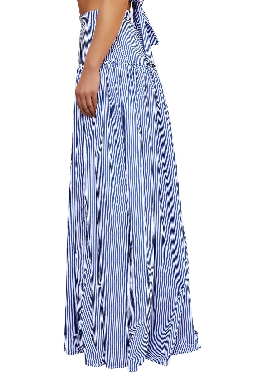 Coordinated Blue Bar Skirt Set