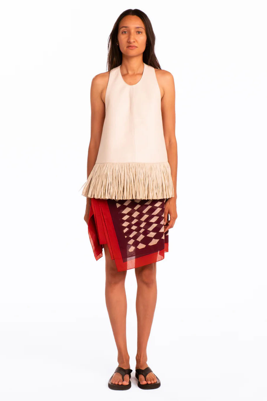 Modern Open Back Halter Fringe Top