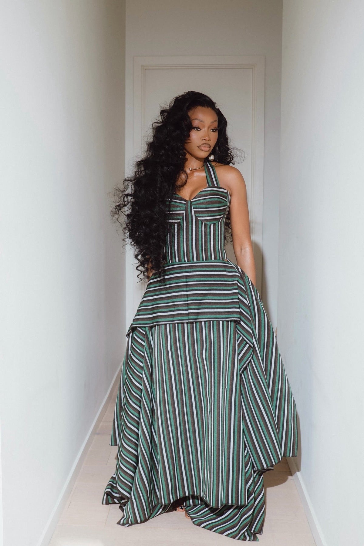 Coordinated Layered Maxi Skirt Set